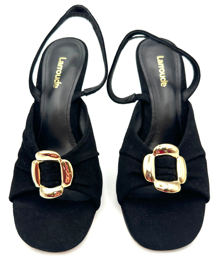Black Suede Sandal Heels - Size 6 and 10