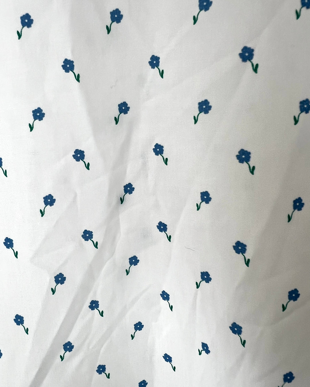 MENS White and Blue Floral Slim Fit Dress Shirt - 15 1/2 x 35