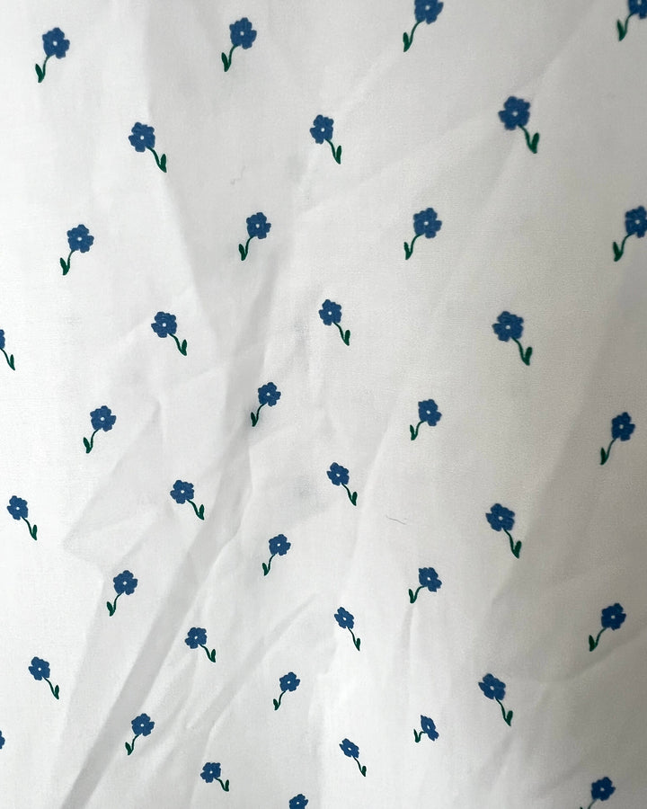 MENS White and Blue Floral Slim Fit Dress Shirt - 15 1/2 x 35