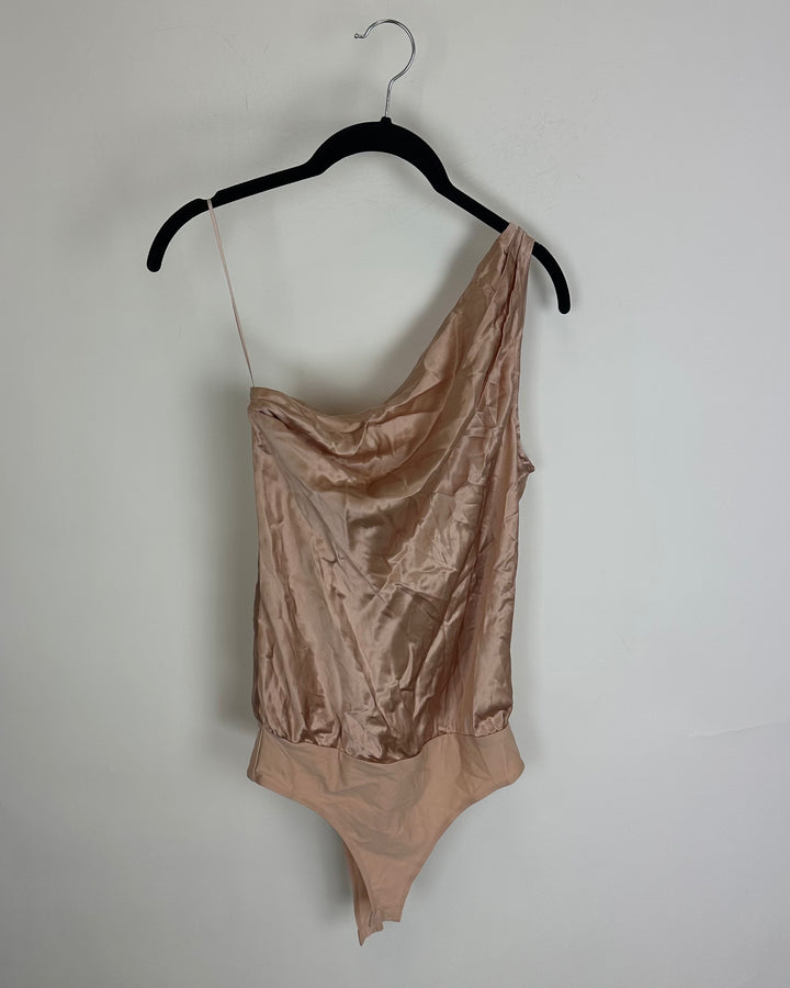 Peach One Shoulder Bodysuit - Size 0/2