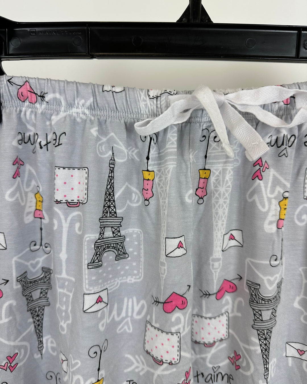 Gray Paris Print Pajama Shorts - Size 4/6