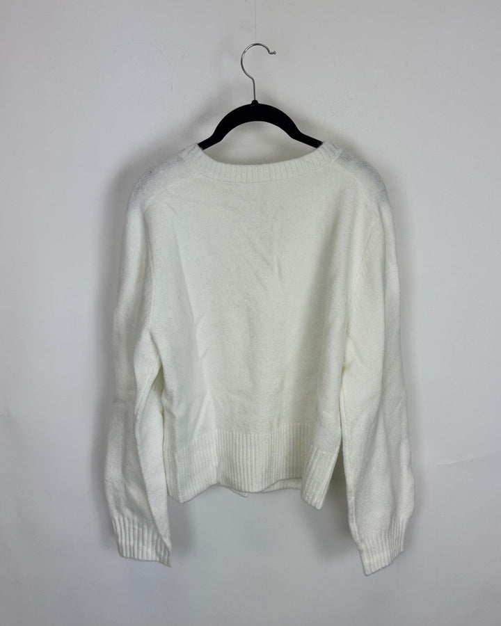 White Button Down Sweater - Size 4/6