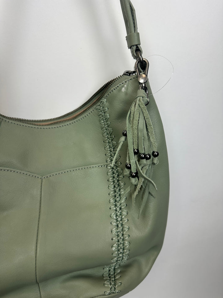 Pistachio Green Leather Slouch Bag