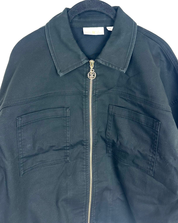 Black Lightweight Denim Jacket - Size 6/8