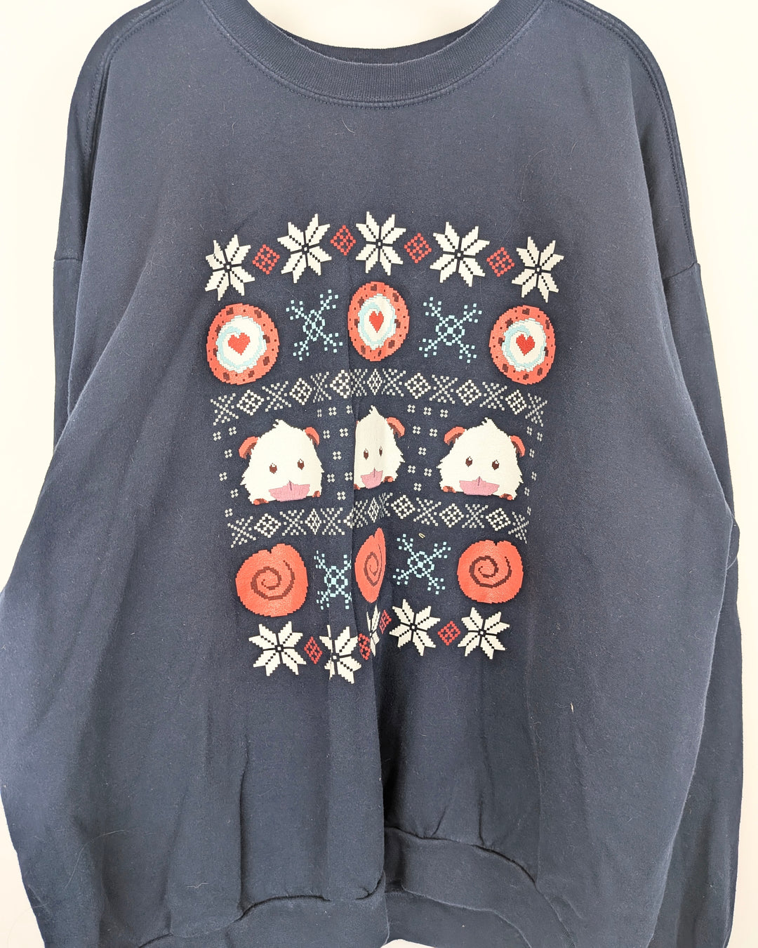 Navy Blue Mouse Print Crewneck - Extra Large