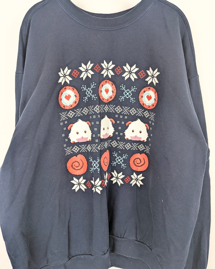 Navy Blue Mouse Print Crewneck - Extra Large