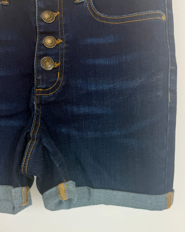 Dark Wash Button Fly Jean Shorts - Size 2/4