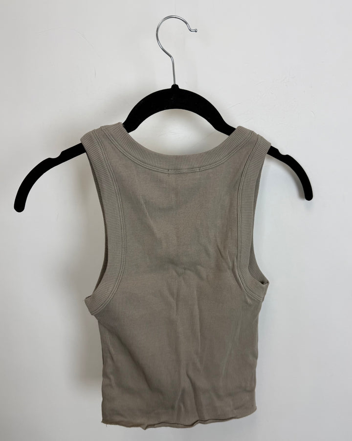Taupe Ribbed Tank Top - Size 2/4