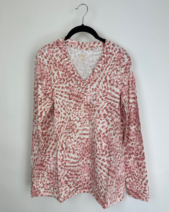 Pink Lightweight Animal Print Top - Size 6/8