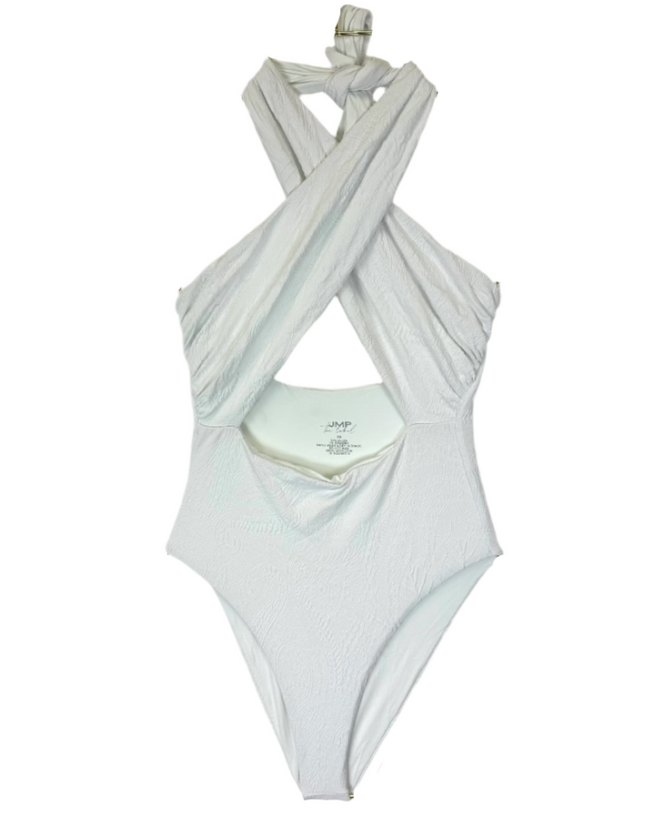 White Embossed Multi Wear One Piece Swimsuit - XS, M, XL, XXL, XXXL