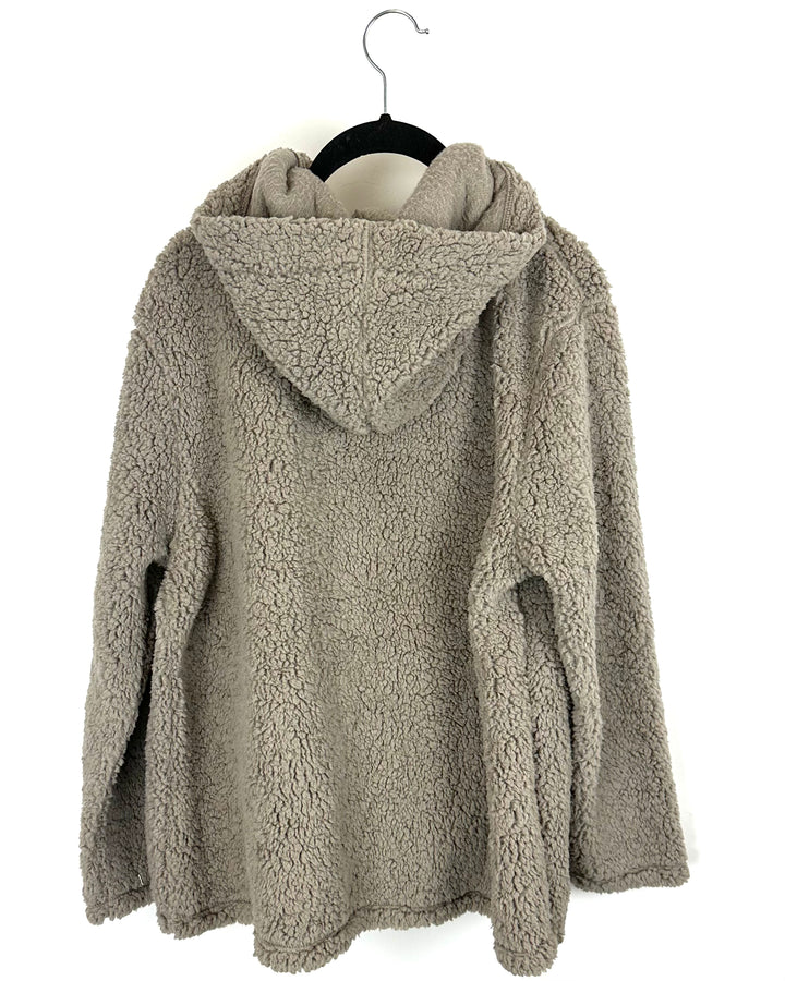 Light Taupe Sherpa Pullover - Size 4-6