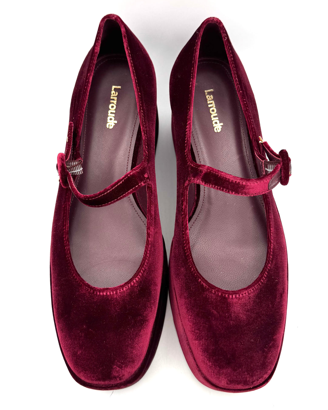 Wine Red Velour Platform - Size 7