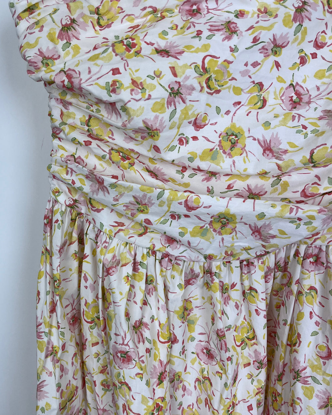 White, Yellow and Pink Floral Dress - Size 14/16