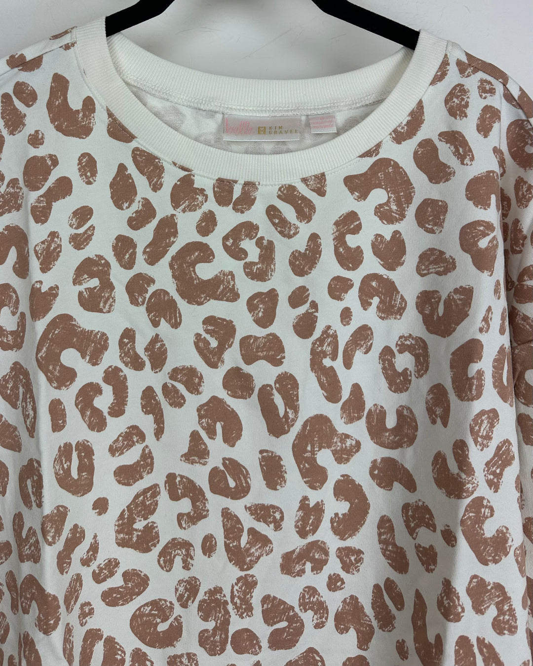 White Leopard Print Top - Size 6/8