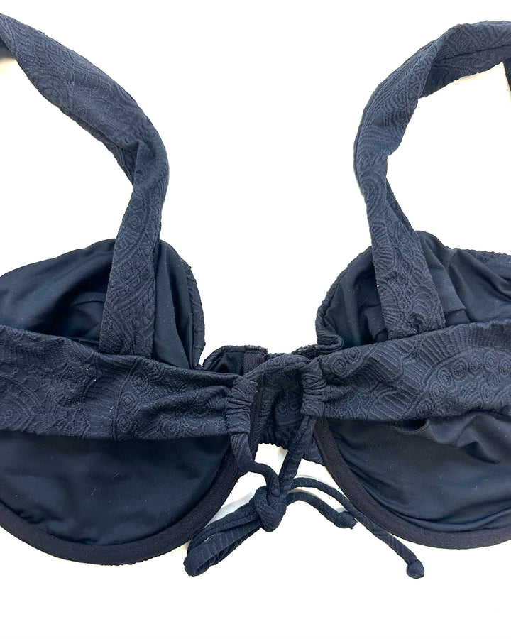 Black Embossed Underwire Bikini Top - Extra Large