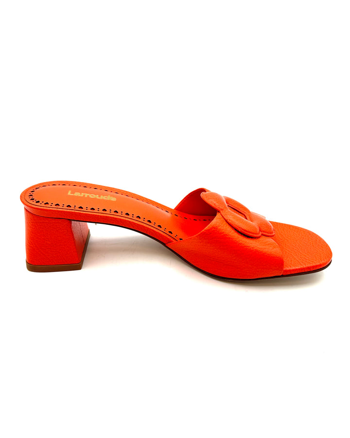 Orange Leather Mule - Size 6.5