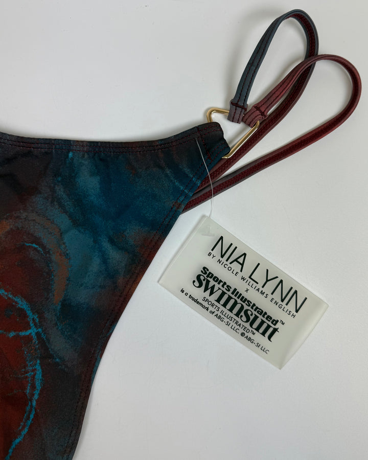 Abstract Print Thong Bikini Bottom - XS - XXXL