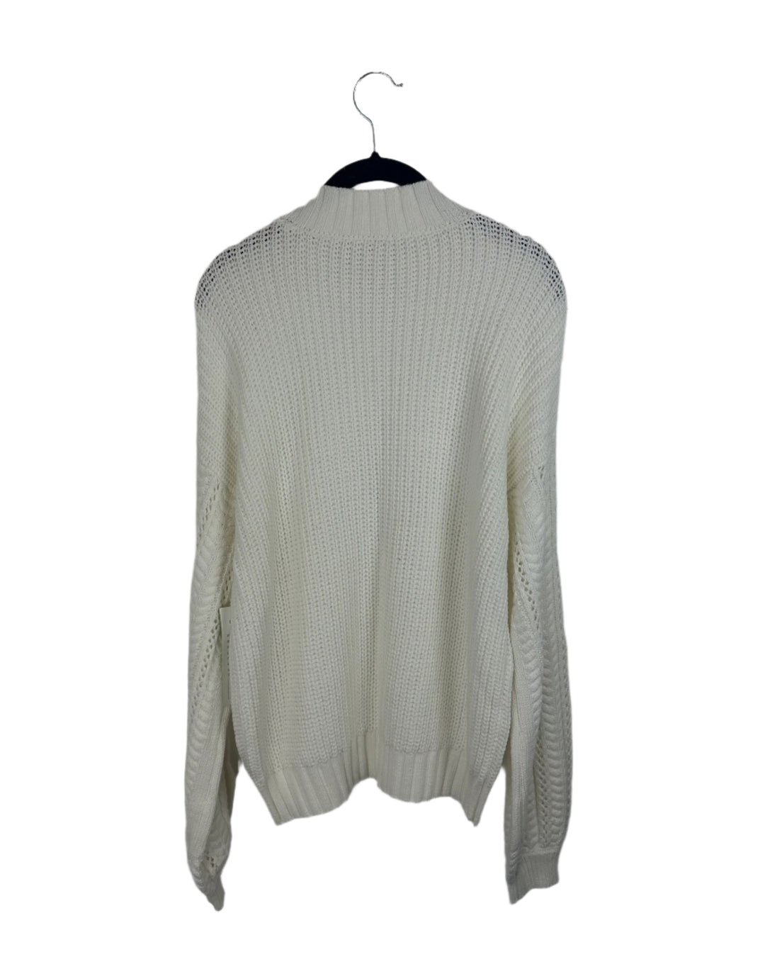 Arctic White Cable Knit Sweater- Medium