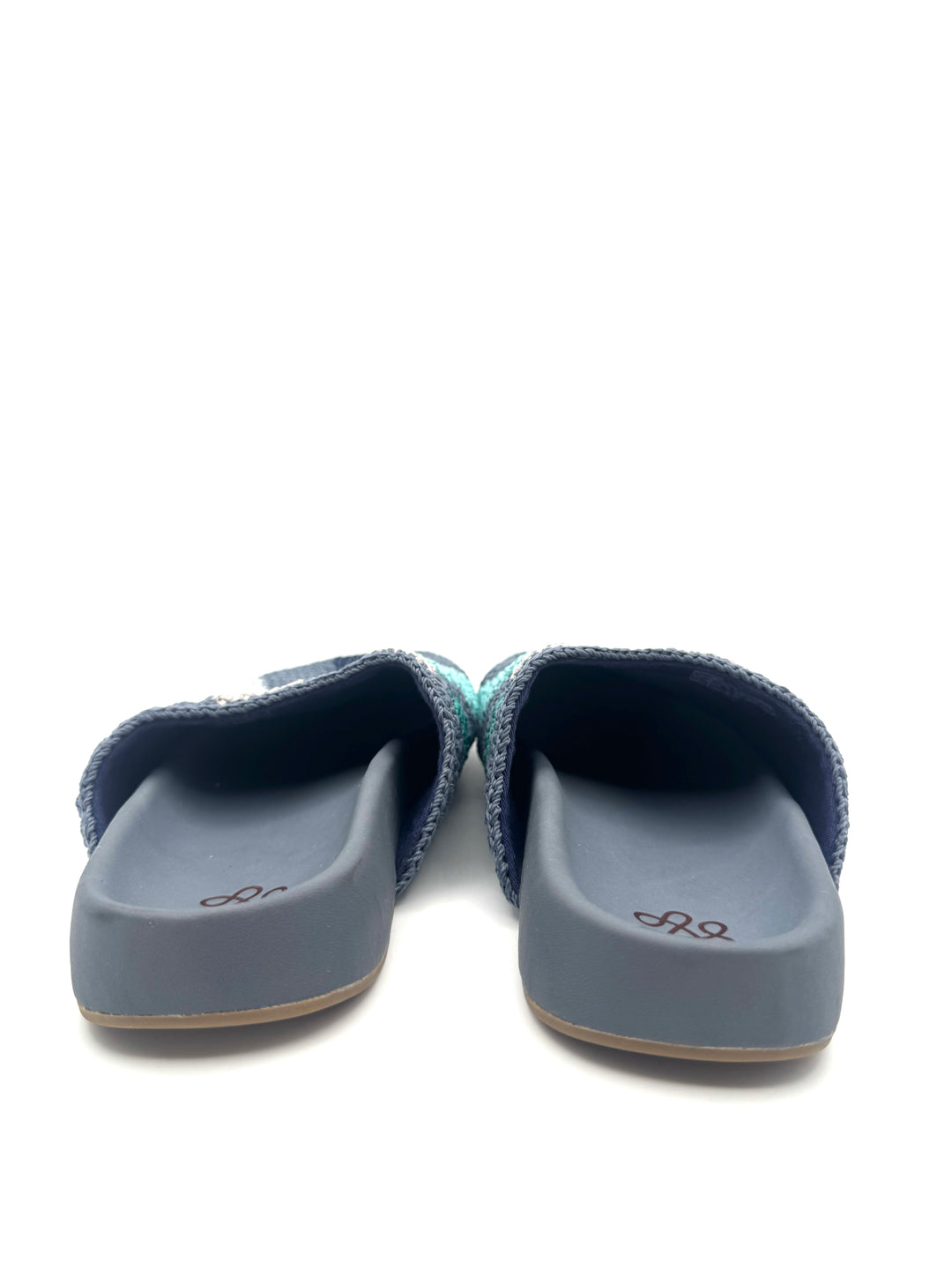 Blue Abstract Crochet Clogs - Size 6