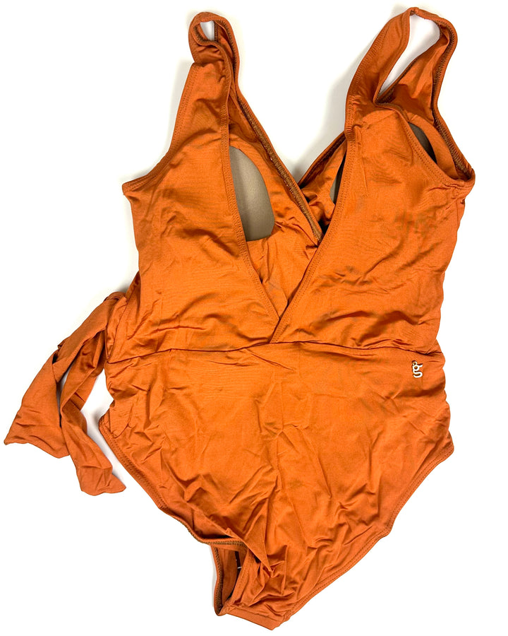 Burnt Orange Wrap One Piece Swimsuit - Size 4/6