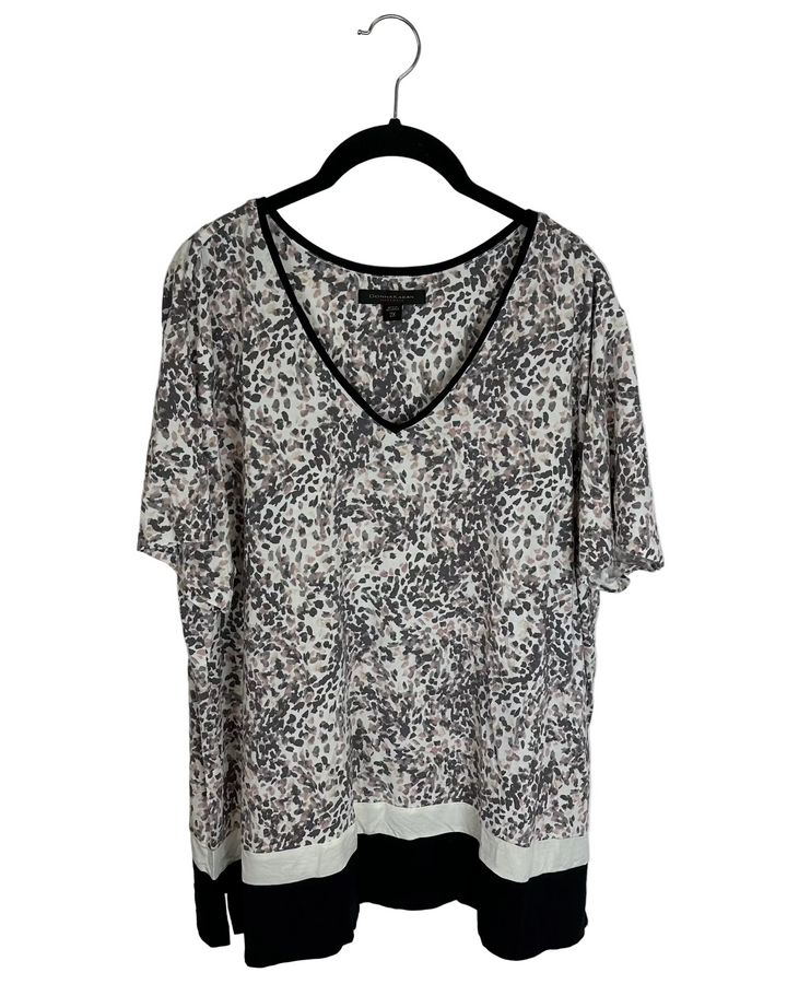 Gray and Pink Abstract Sleep T-Shirt - 2X