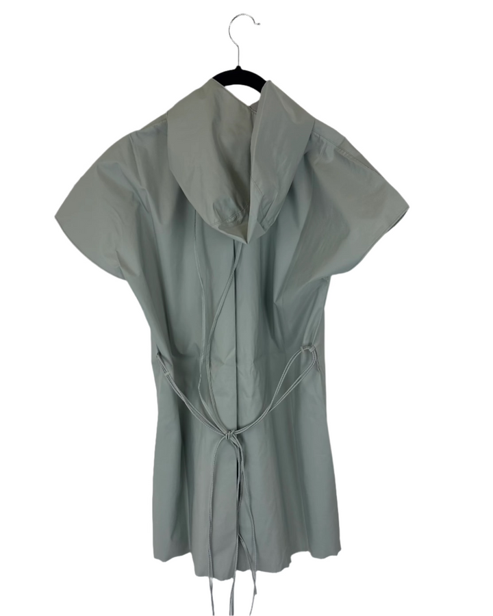 Light Gray Short Sleeve Raincoat With Bungee Belt - Size 4/6, 6/8, 8/10 and 10/12