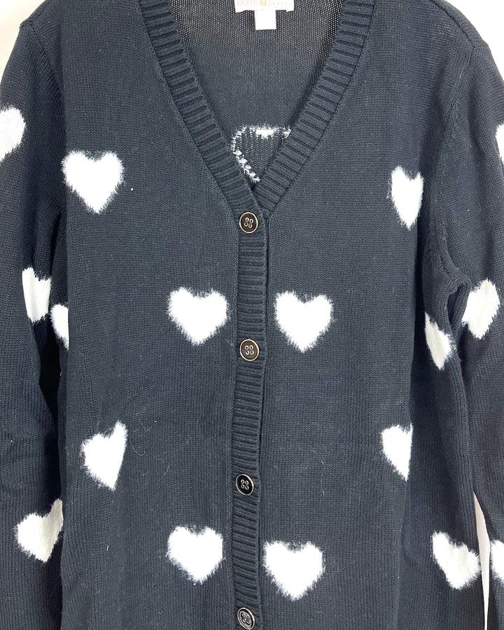 Black Heart Cardigan - Size 6/8