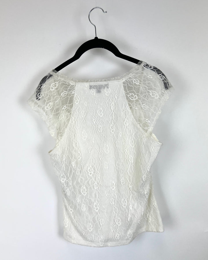 White Lace Top - Medium