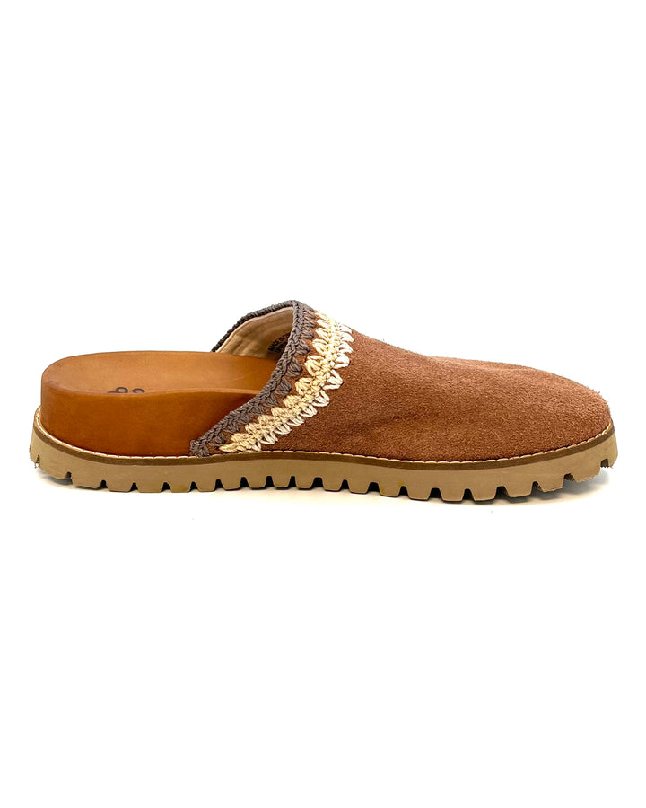 Peanut Brown Suede Clogs - Size 7, 8, 9, 10 and 11