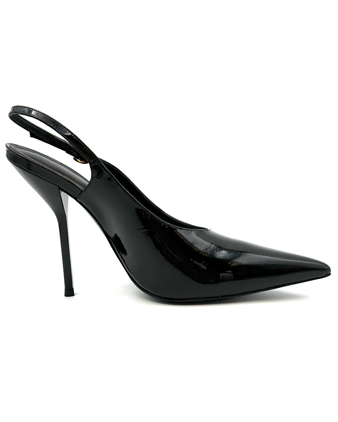 Black Patent Leather Slingback Heel - Size 6.5 - 10