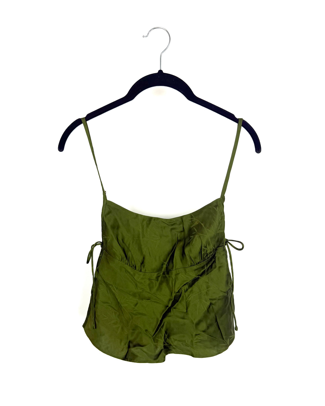 Olive Green Side Tie Top - Size 0/2 and 2/4