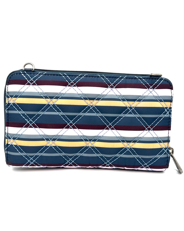 Blue Quilted Multicolor Crossbody Bag / Wristlet