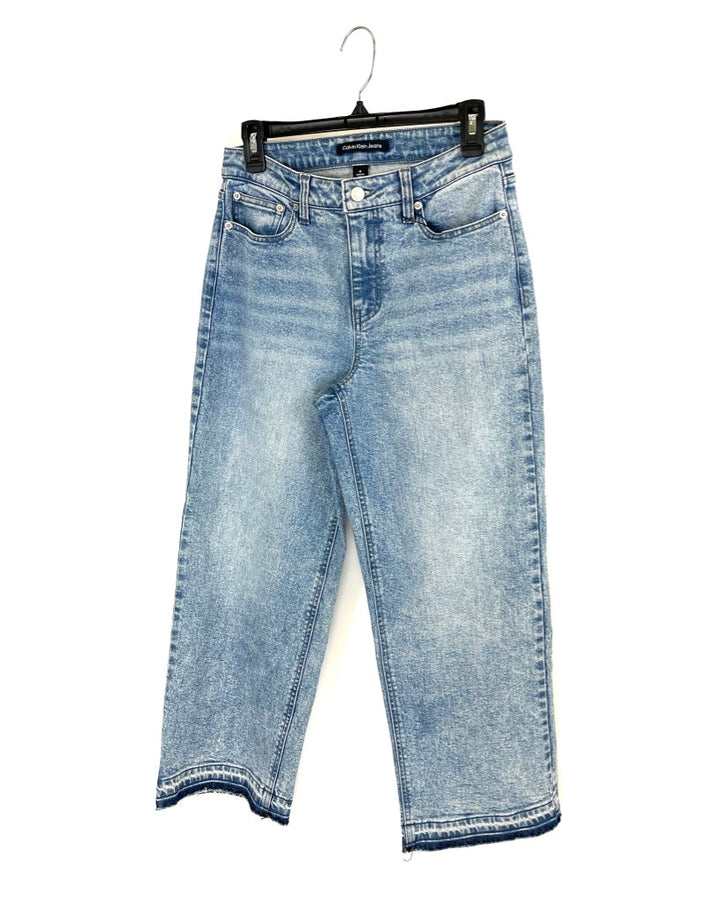 Light Wash High Rise Straight Leg Jeans - Size 28