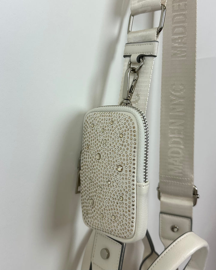 Ivory and Transparent Crossbody Tote Bag