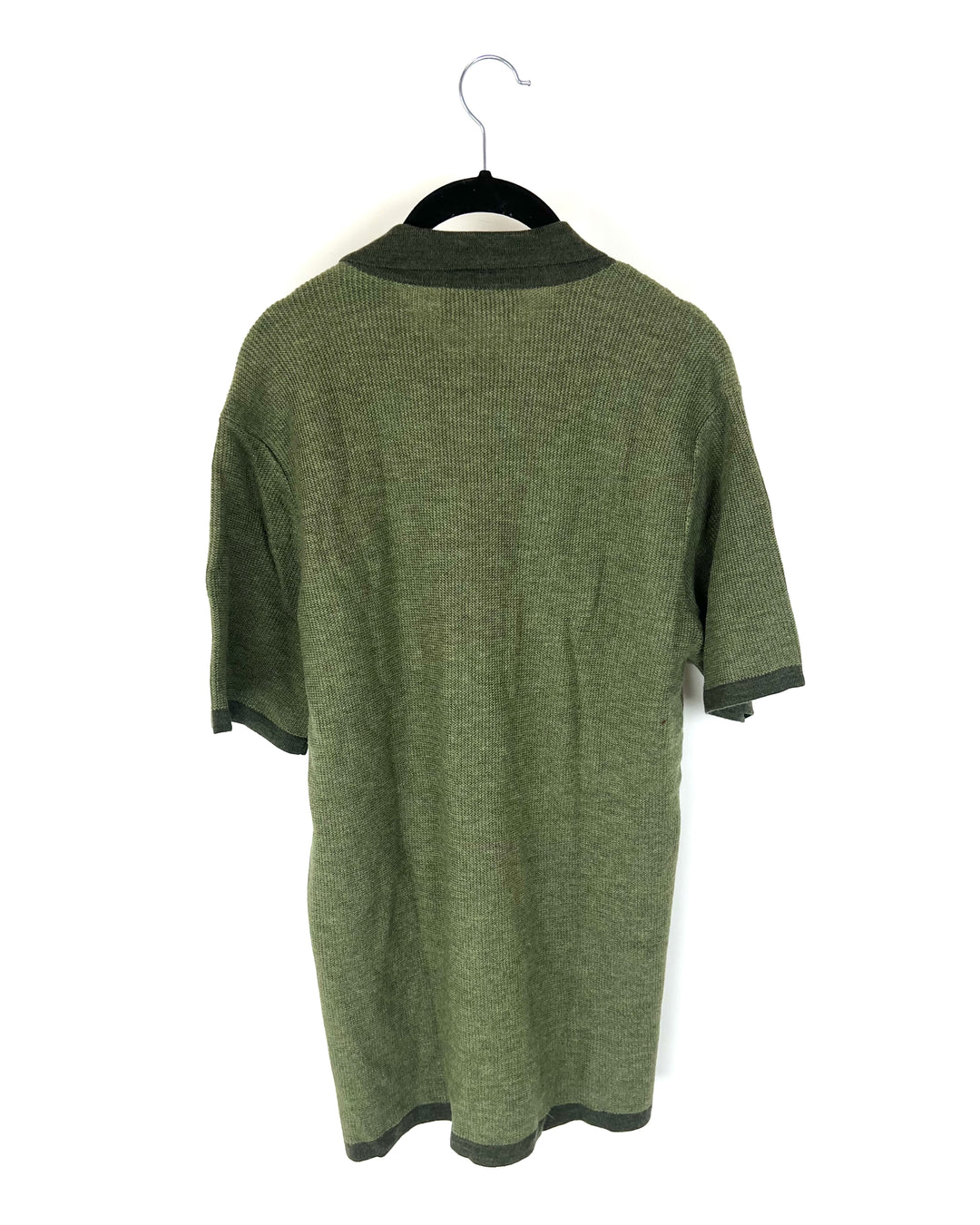 Two Toned Green Short Sleeve Top - Medium