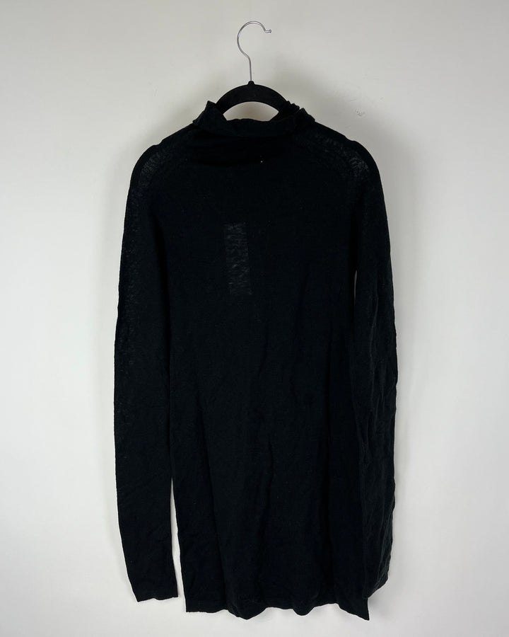Black Long Sleeve Turtle Neck Top - Small