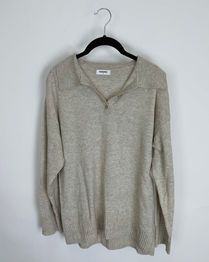 Tan Soft Knit Sweater - Size 6