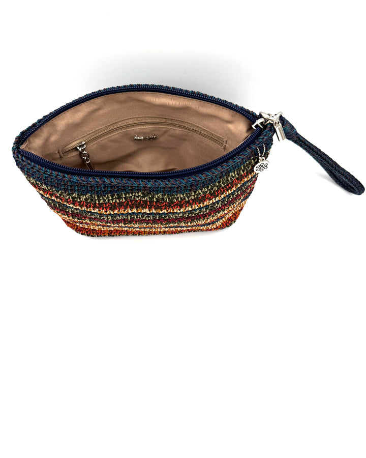 Multi-Color Striped Crochet Wristlet