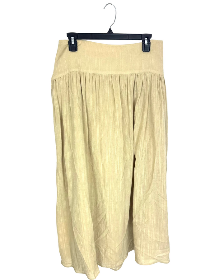 Beige Smocked Waistband Skirt - Size 8/10