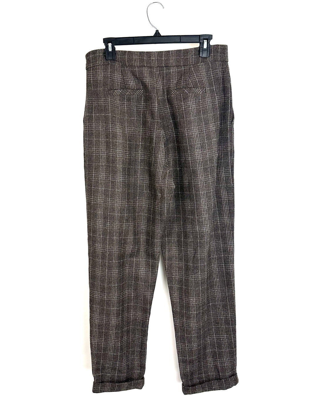 Brown Plaid Wool Trousers - Size 6/8