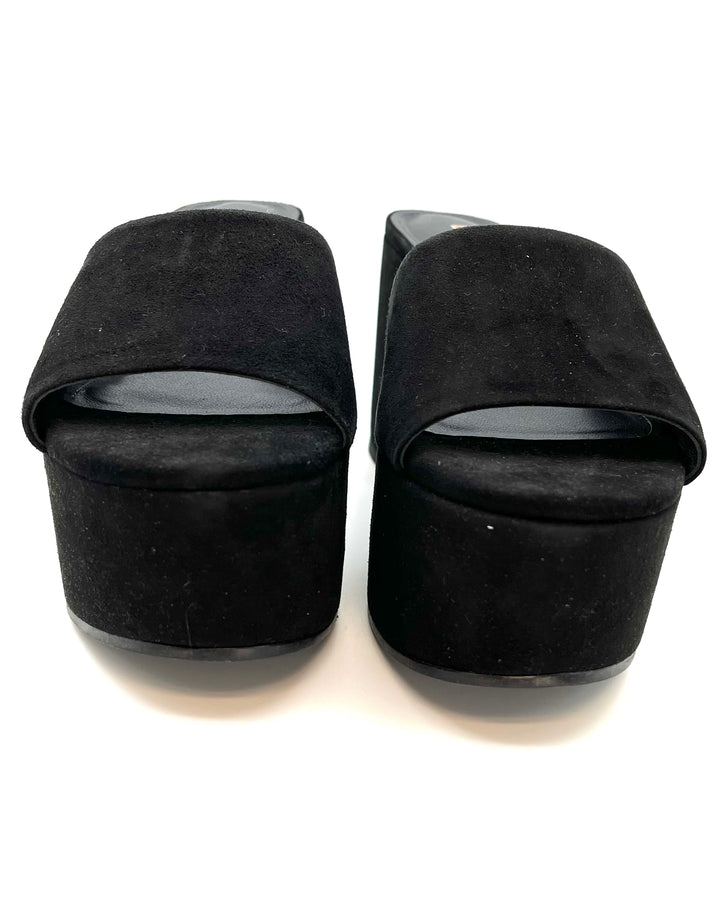 Black Suede Platform Sandal - Size 5
