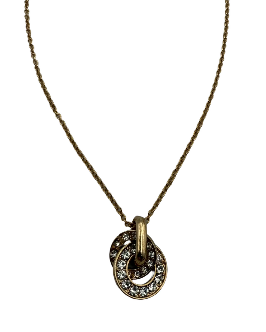 Gold Double Circle Necklace