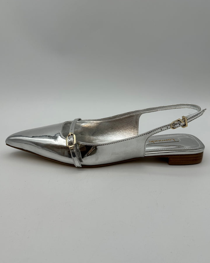 Silver Patent Leather Flat - Size 8.5