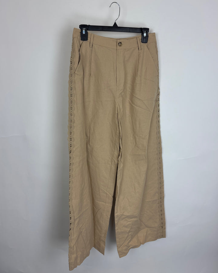 Light Brown Wide Leg Pant - Size 8