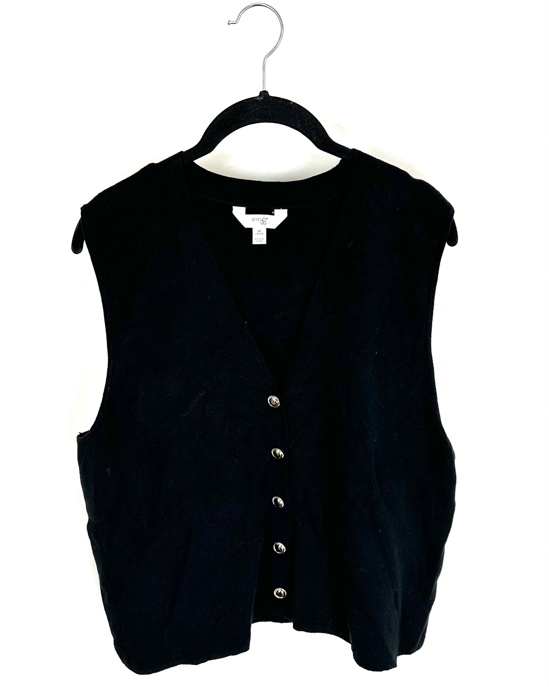 Black Knit Sweater Vest - Size 16W - 18W