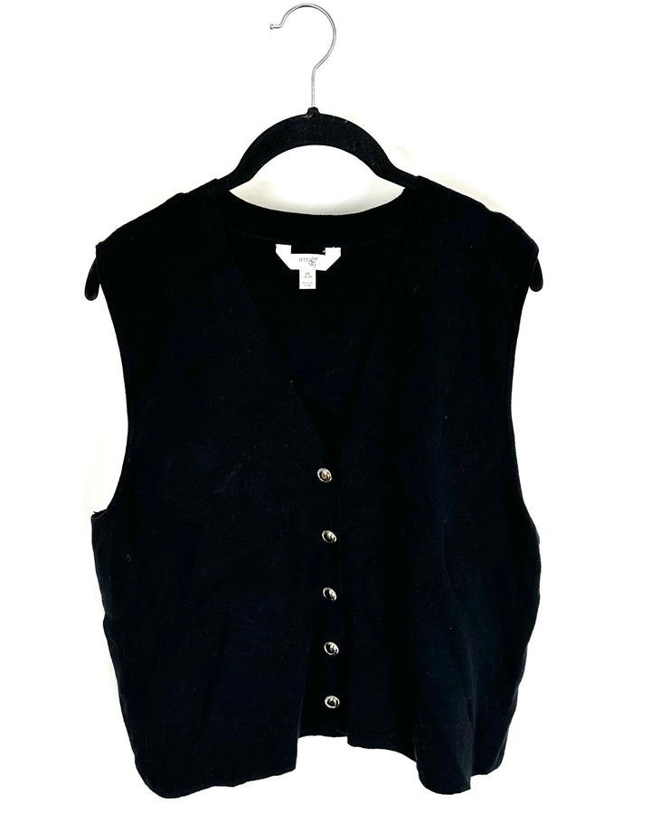 Black Knit Sweater Vest - Size 16W - 18W