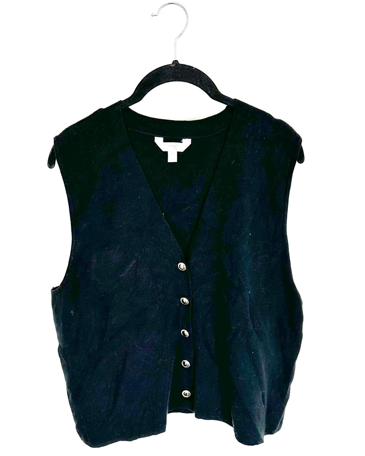 Black Knit Sweater Vest - Size 16W - 18W