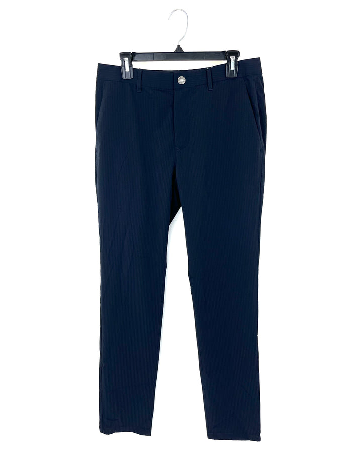MENS Dark Navy Texture Golf Pants - 32/32 Slim Taper