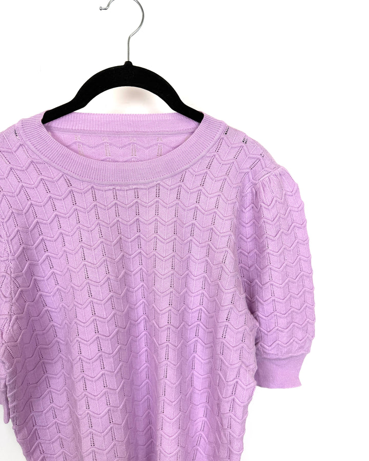 Light Purple Short Sleeve Sweater - Size 4/6