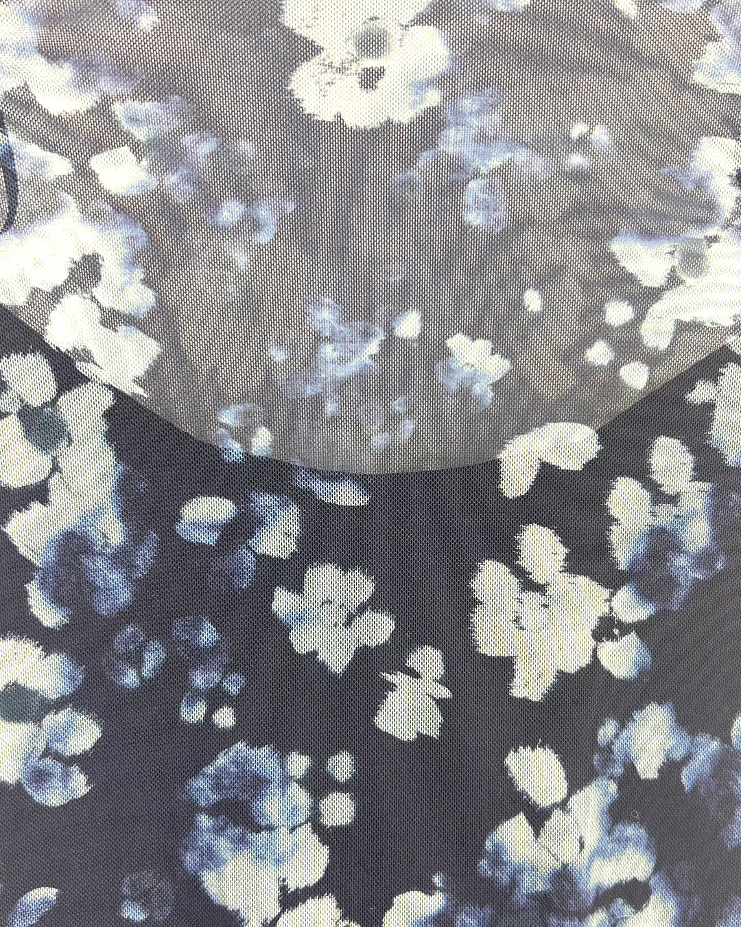 Mesh Blue Floral High-neck Dress - Size 4/6